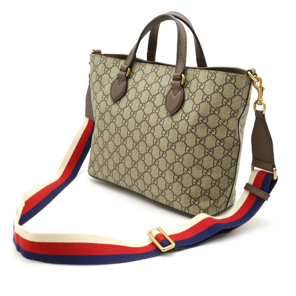 Gucci GG Supreme Mystic Cat Tote Bag Shoulder Beige Cream Brown Red - Picture 2 of 9